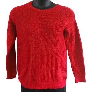 Apt. 9 Women's Red Shimmer Knit Pullover Sweater Size Medium NWT